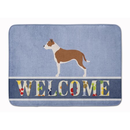 Carolines Treasures Pit Bull Terrier Welcome Machine Washable Memory Foam Mat BB8325RUG